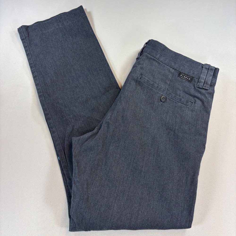 Vissla Border Pants Mens 31 Charcoal Gray Stretch Chino Skate Work Travel EUC